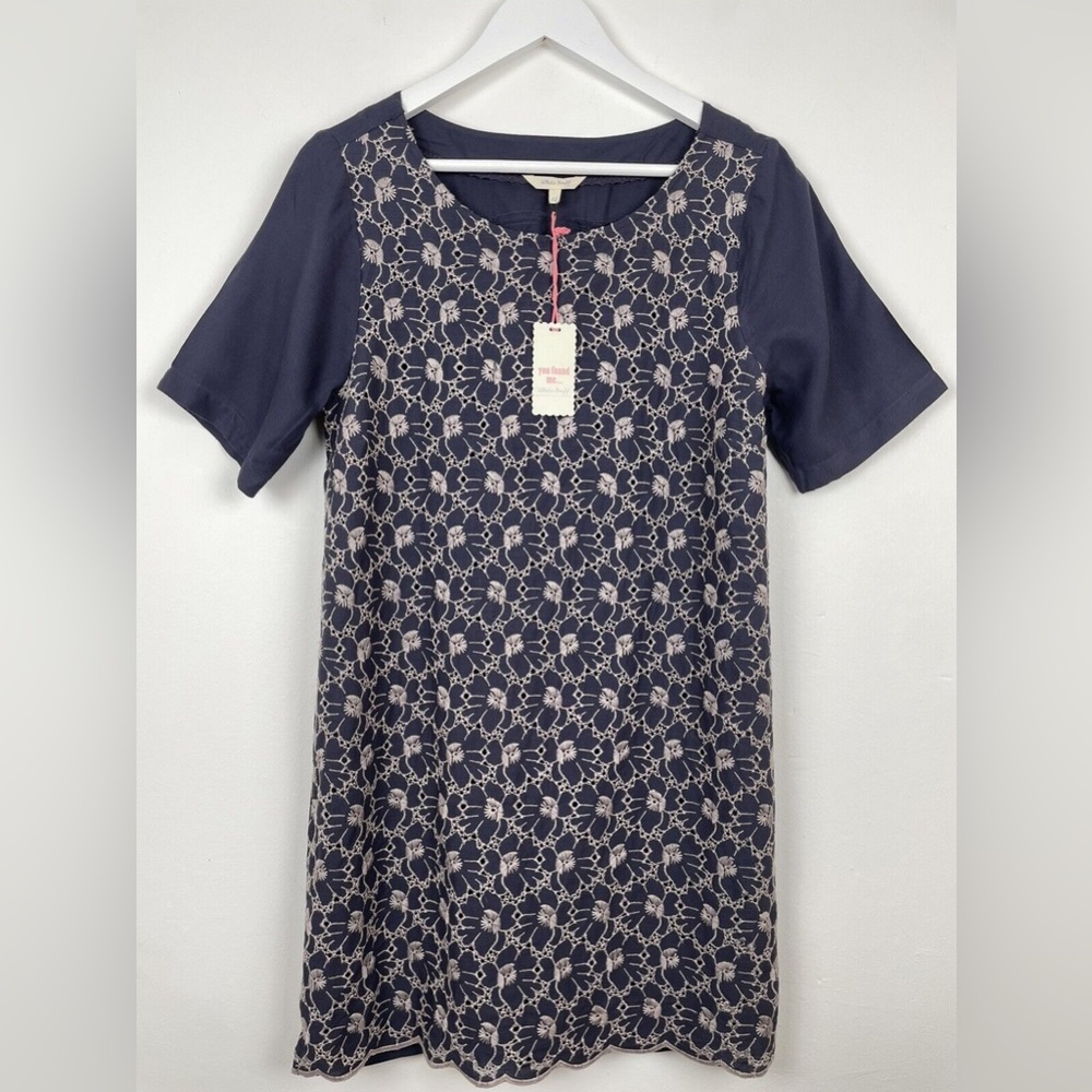 NWT White Stuff Delphinium Tunic Shift Dress Layering UK 12 Floral Embroidered - Picture 2 of 7